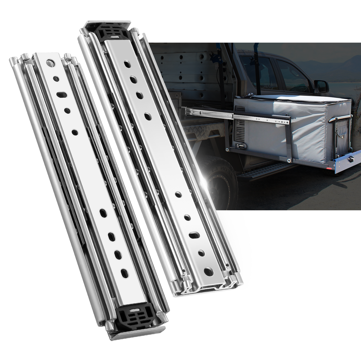 AOLISHENG 2 Pair Load Capacity 220 Kg Heavy Duty Drawer Runners A2576